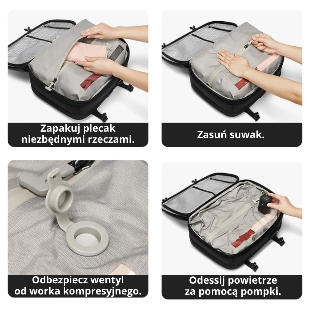 kompresja plecaka próżniowego